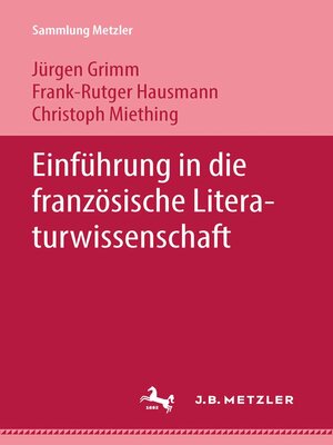 cover image of Einführung in die französische Literaturwissenschaft